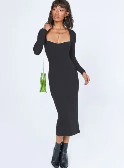 Princess Polly Nolan Midi Dress  Black Best Sale