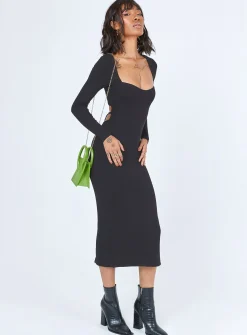 Princess Polly Nolan Midi Dress  Black Best Sale