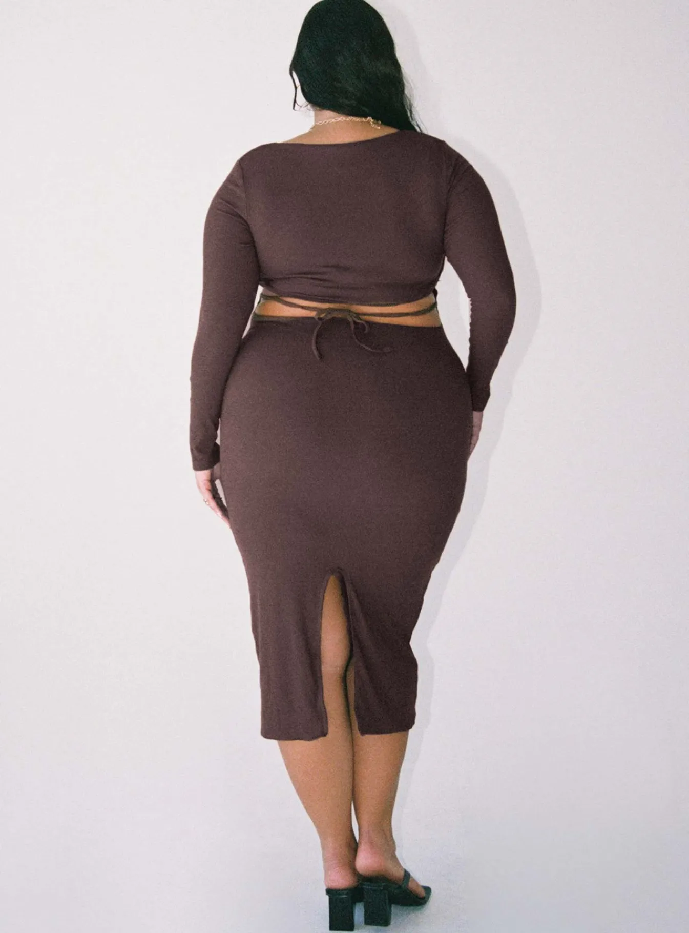 Princess Polly Nolan Midi Dresscurve Brown Fashion