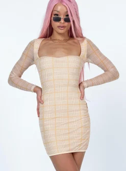 Princess Polly Nolan Mini Dress Beige Best Sale