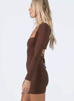 Princess Polly Nolan Mini Dress  Brown Fashion