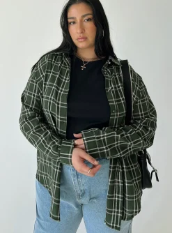 Princess Polly Nora Shirt Forestcurve   Green Fashion