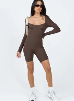 Princess Polly Norah Romper  Brown Sale