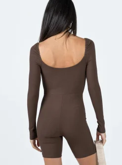 Princess Polly Norah Romper  Brown Sale