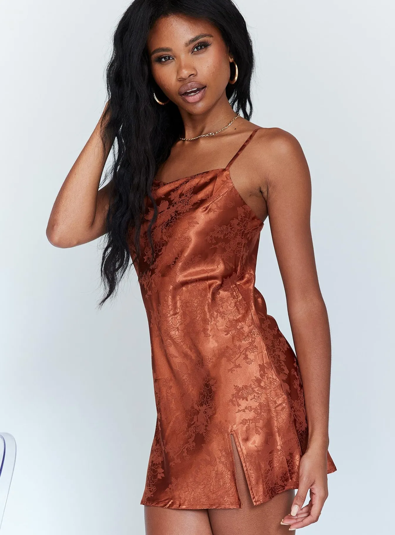 Princess Polly Norman Mini Dress Rust Flash Sale