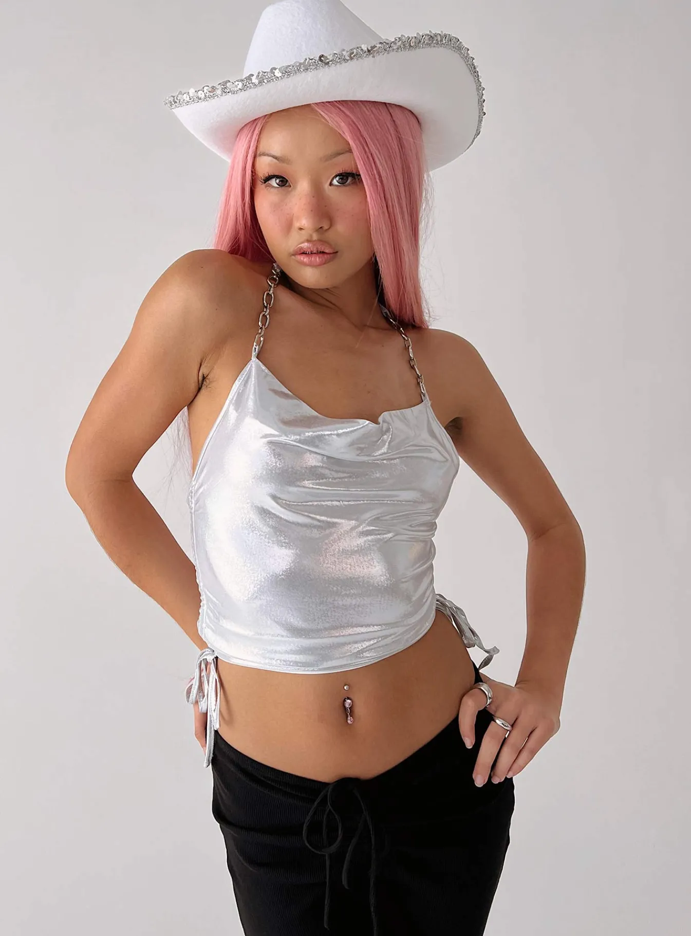 Princess Polly Norman Top Silver Sale