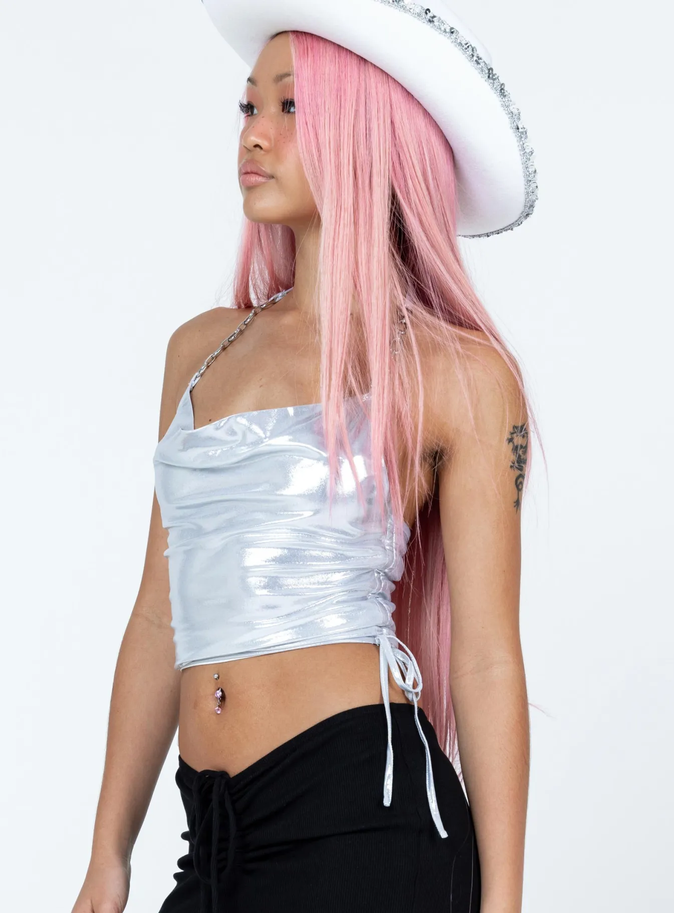 Princess Polly Norman Top Silver Sale