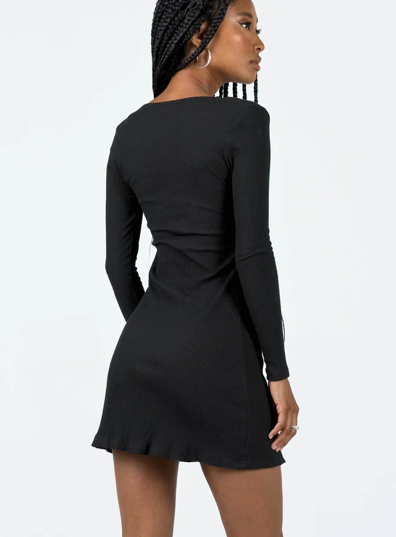 Princess Polly Normandy Long Sleeve Mini Dress Black Outlet