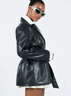 Princess Polly Nosita Faux Leather Jacket Black Shop