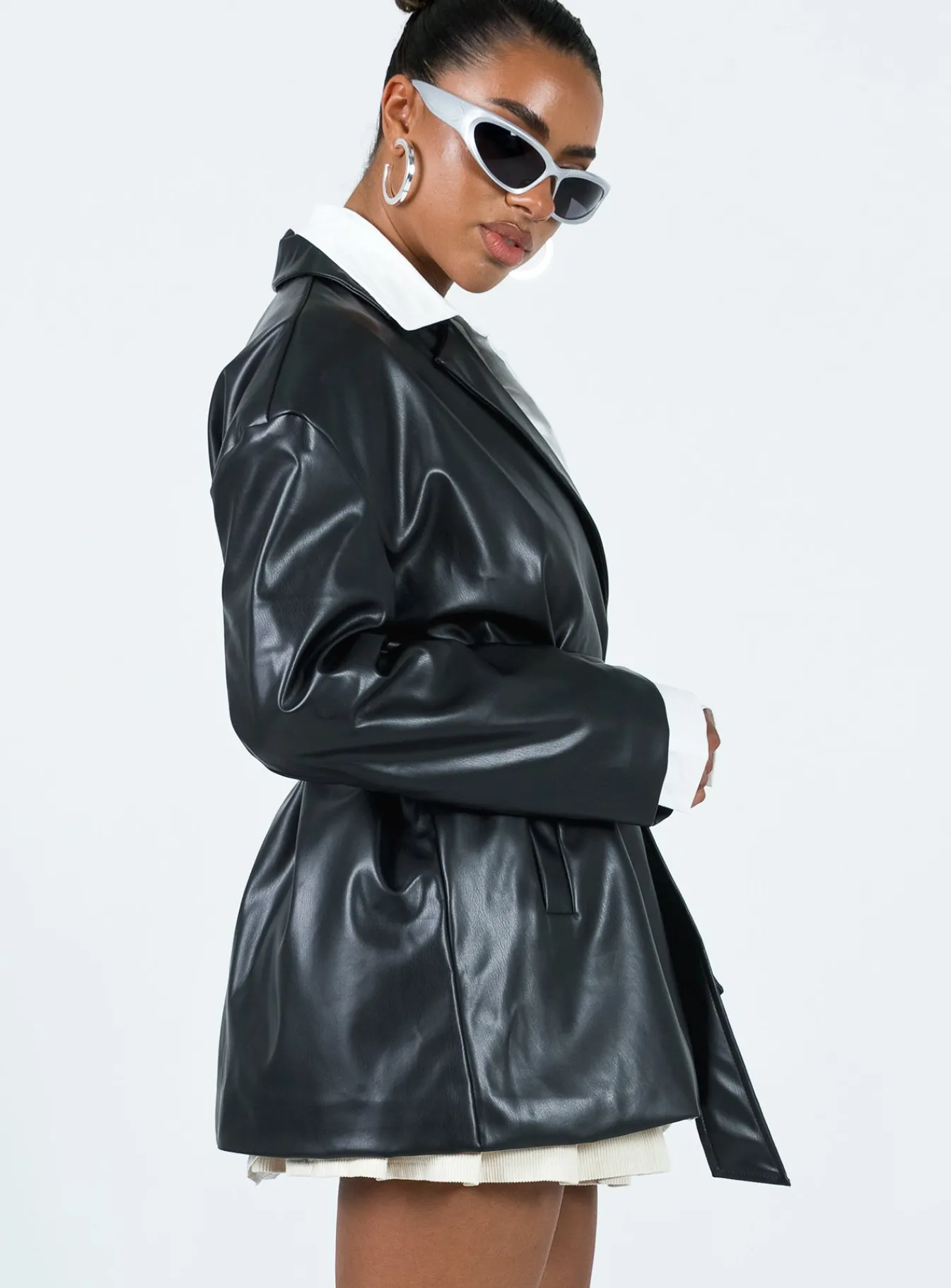Princess Polly Nosita Faux Leather Jacket Black Shop