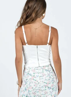 Princess Polly Notaro Corset Top  Ivory Flash Sale
