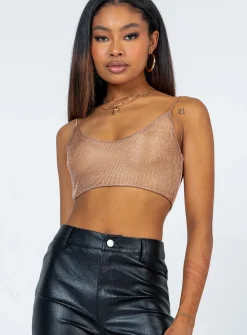 Princess Polly Novato Top  Beige Sale