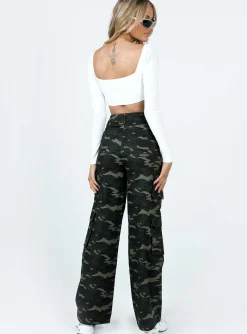 Princess Polly Now You See Me Pants Camouflage   Green Discount