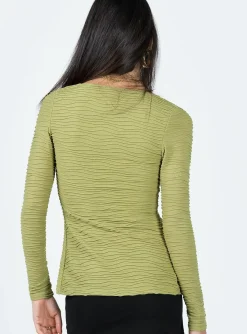 Princess Polly Nowell Long Sleeve Top Green Sale