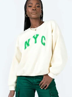 Princess Polly Nyc Sweatshirt  Beige New