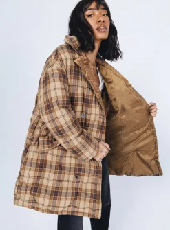 Princess Polly Nyomi Coat  Brown New