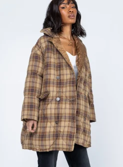 Princess Polly Nyomi Coat  Brown New