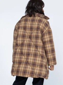 Princess Polly Nyomi Coat  Brown New