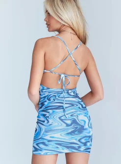 Princess Polly Ocean Mini Dress Blue Store