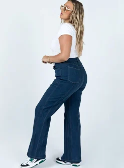 Princess Polly Odette Flare Denim Jeans  Blue Fashion