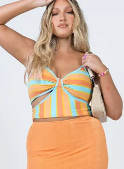 Princess Polly Off Beat Top  Multi New