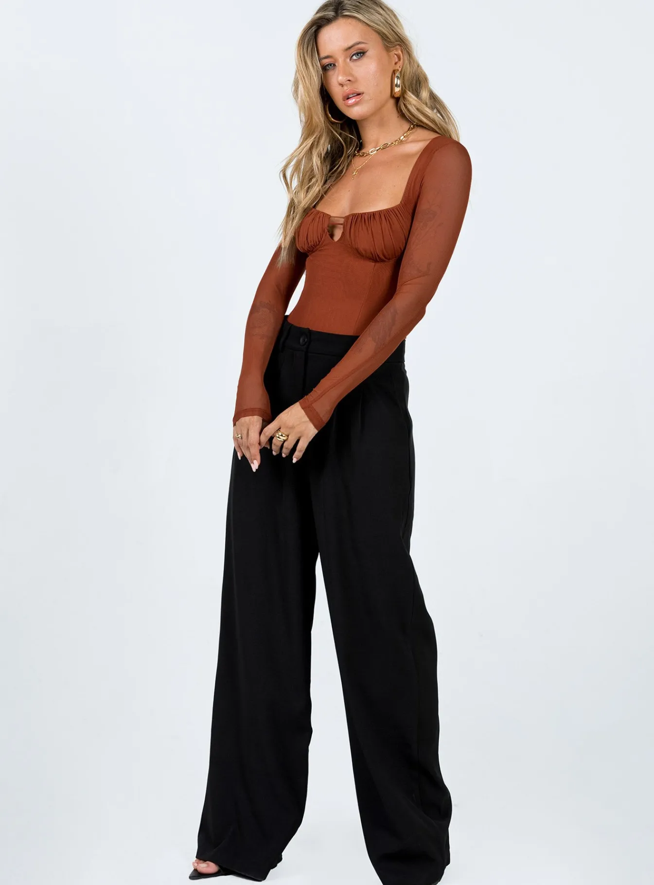 Princess Polly Olas Bodysuit Terracotta Outlet