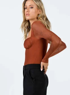 Princess Polly Olas Bodysuit Terracotta Outlet