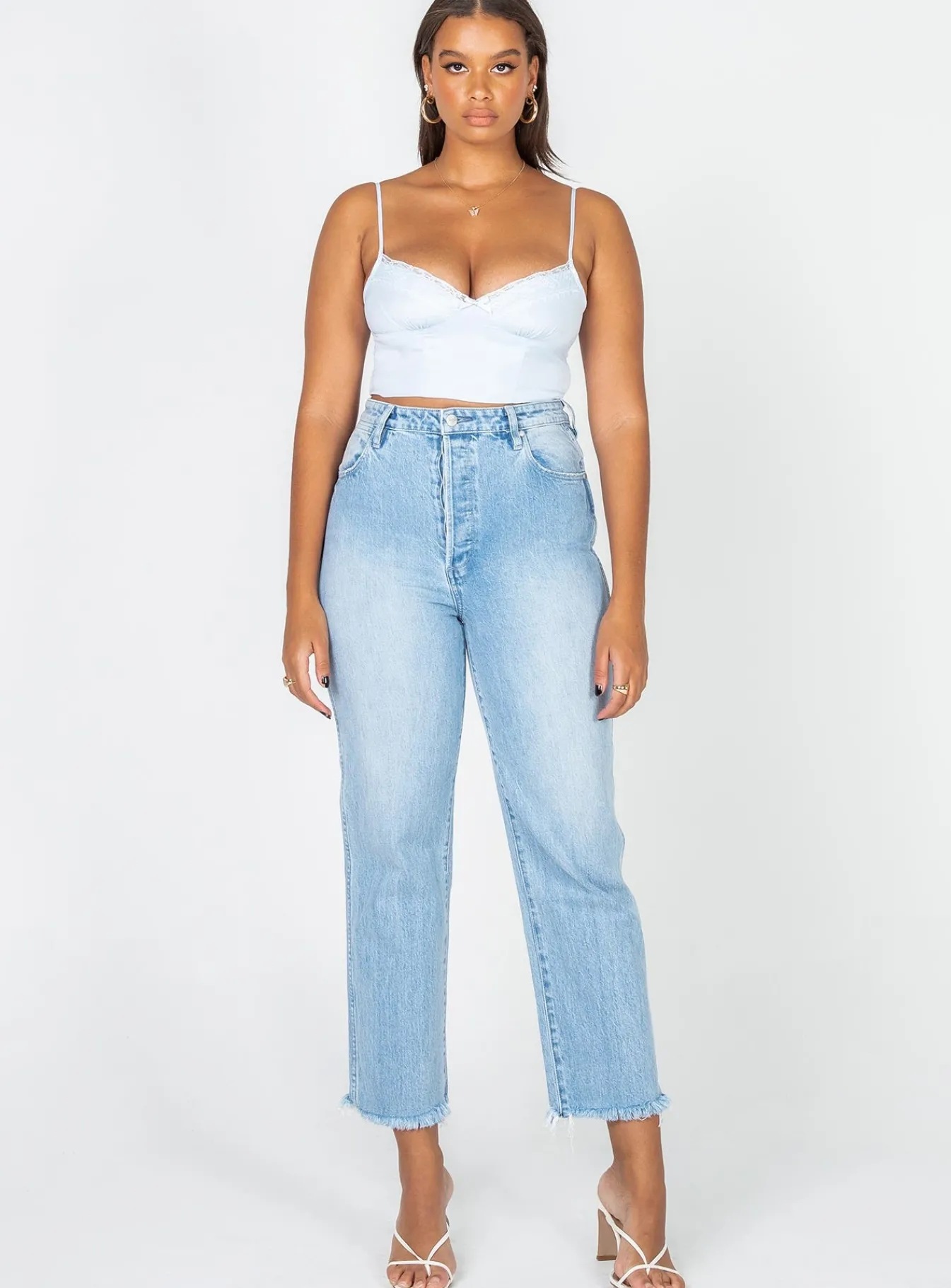 Princess Polly Old School Love Crop Top Blue Cheap