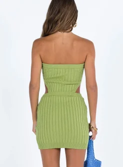 Princess Polly Olia Mini Dress Green Cheap