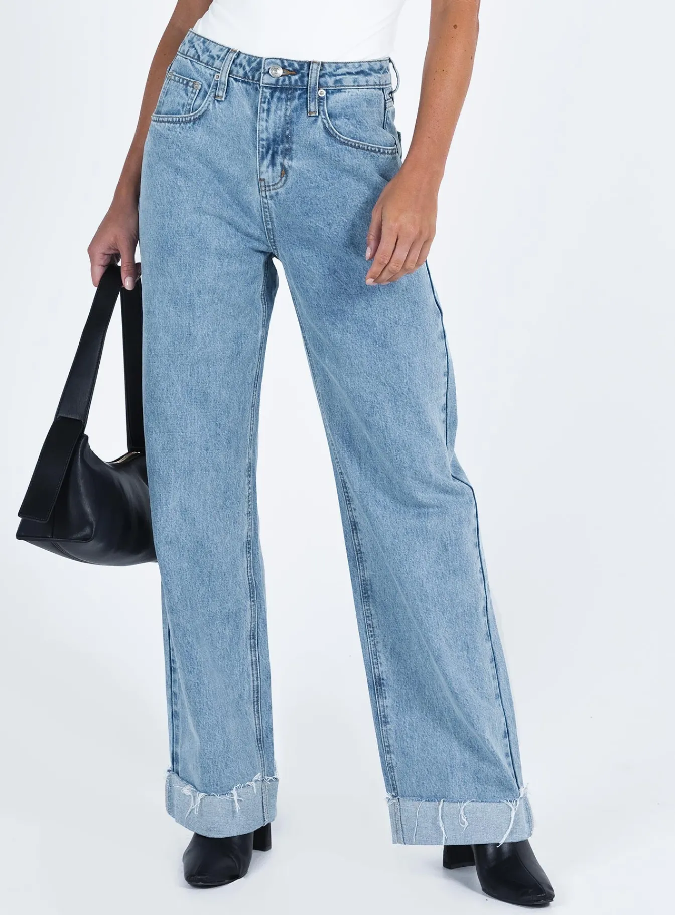Princess Polly Ollie Straight Leg Jean Mid Wash Denim Fashion