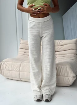 Princess Polly Omari Knit Pants  White Shop