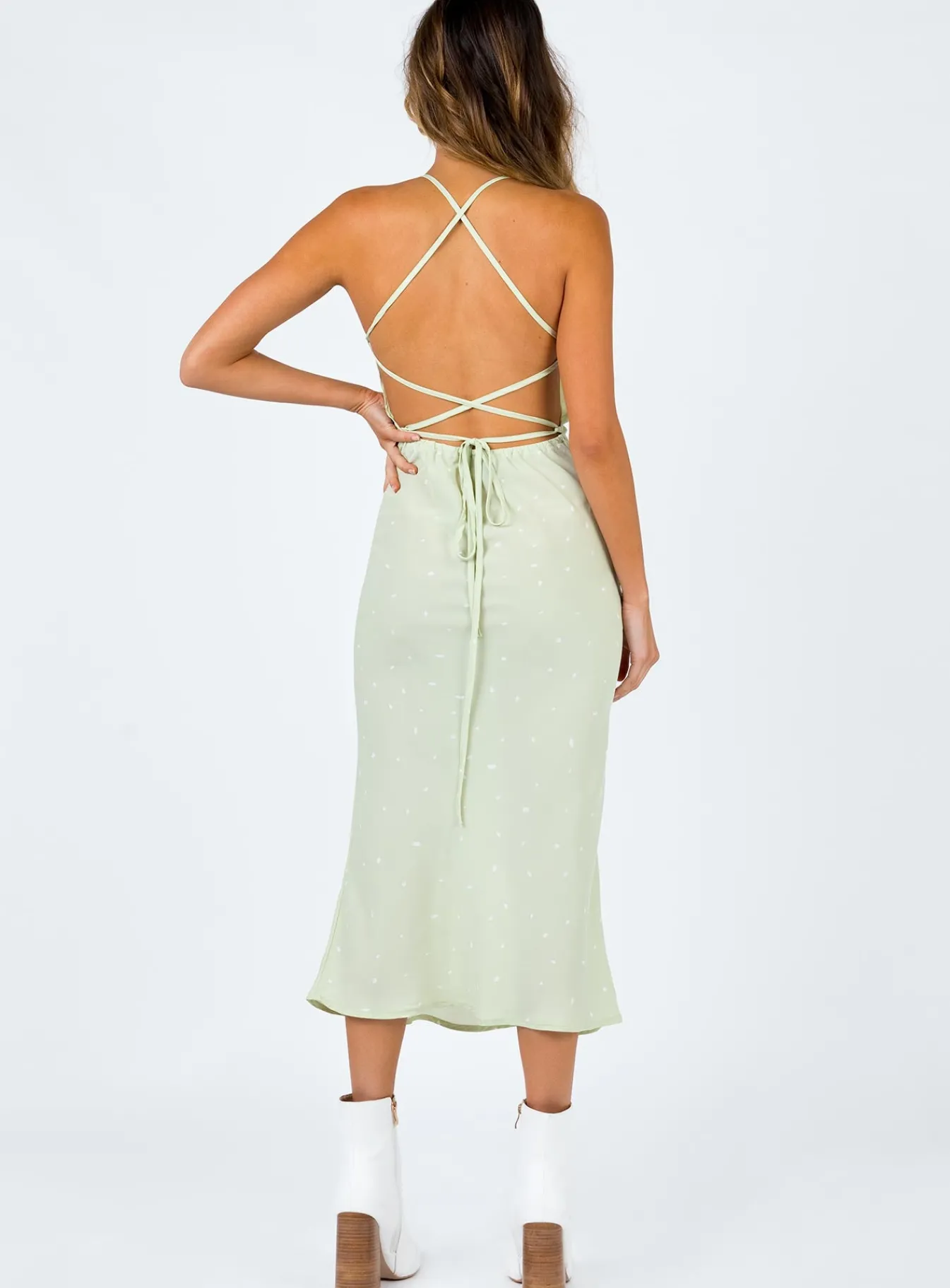 Princess Polly On Cloud Nine Midi Dress Green Outlet