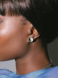 Princess Polly On The Contrary Earrings   Black / White Shop