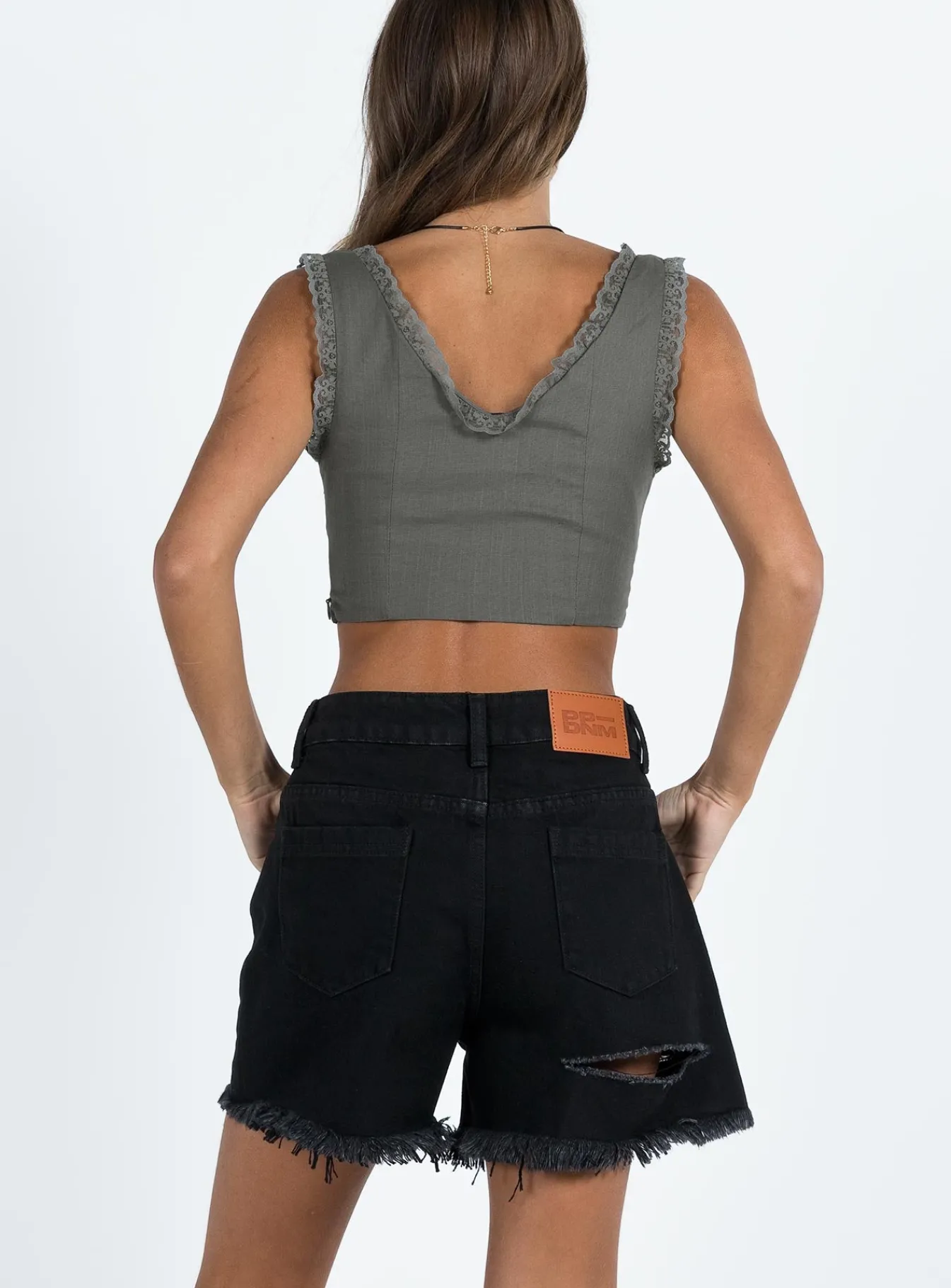 Princess Polly On Tour Denim Mom Shorts Black Store