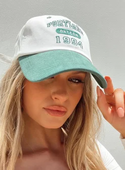 Princess Polly Oregon Cap White / Green Sale