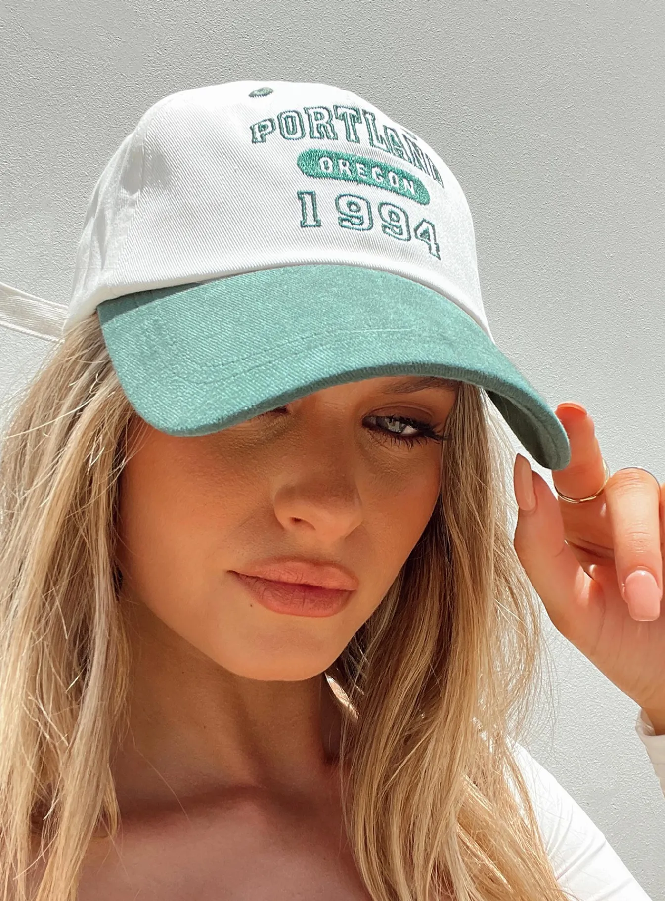 Princess Polly Oregon Cap White / Green Sale