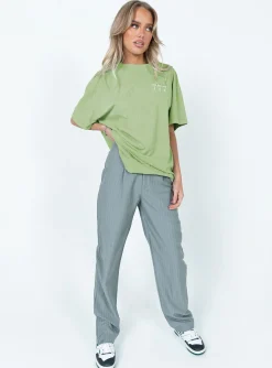 Princess Polly Organic 777 Luck Oversize Tee Green Outlet