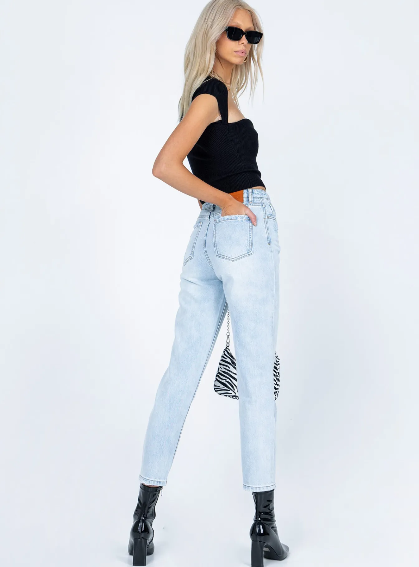 Princess Polly Organic Cotton Blend Colmar Skinny Legjeans Denim Hot