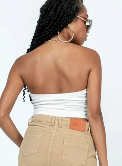 Princess Polly Organic Lorein Strapless Top  White Hot