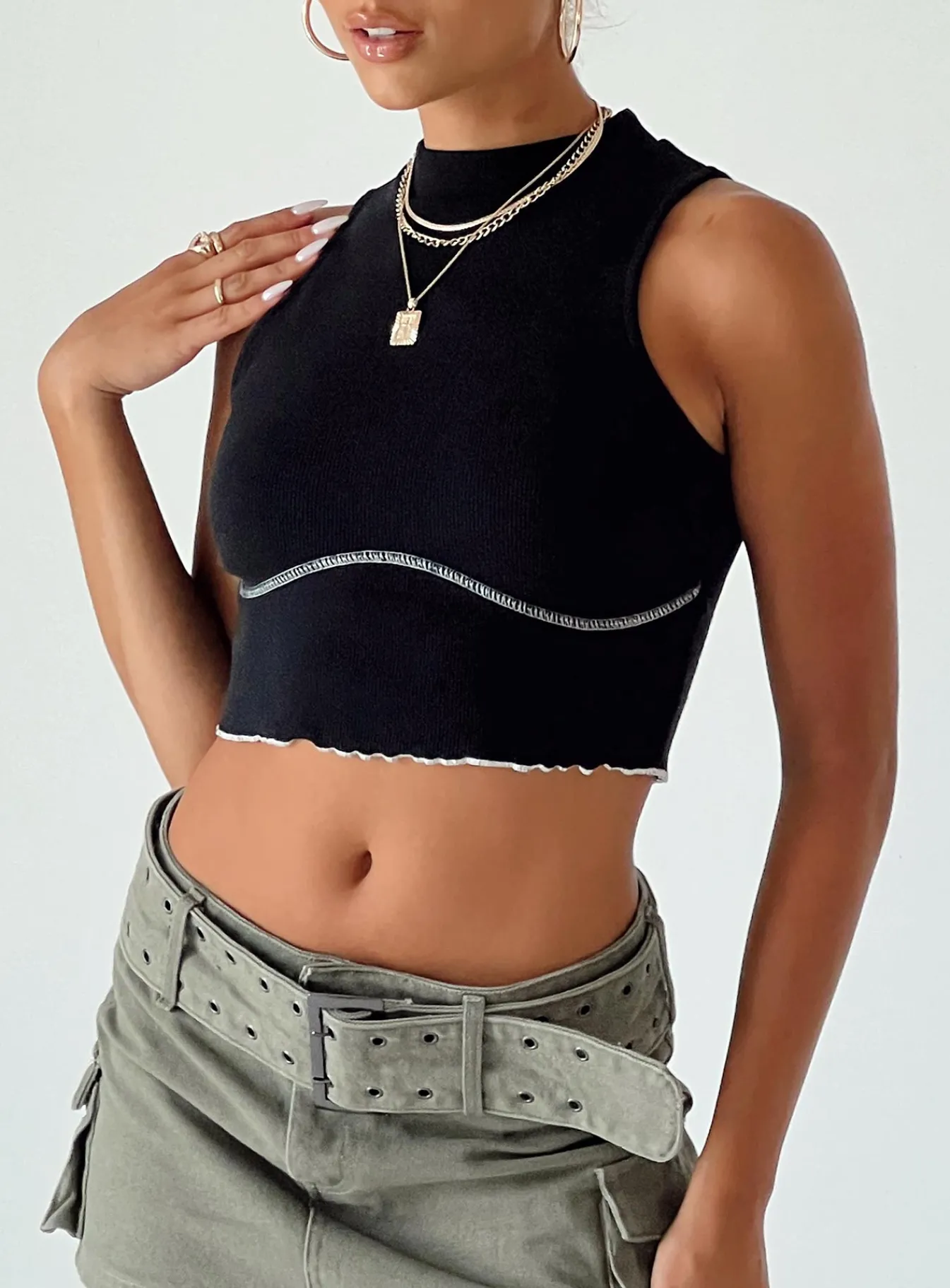 Princess Polly Organic Nalah Top Black Outlet