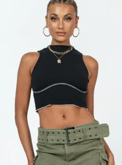 Princess Polly Organic Nalah Top Black Outlet