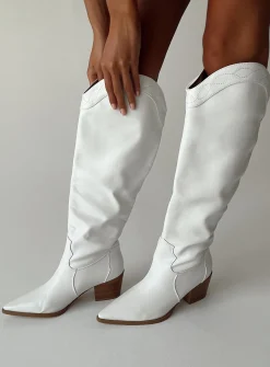 Princess Polly Orleans Western Boot White Best Sale