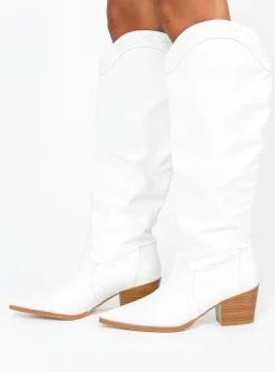 Princess Polly Orleans Western Boot White Best Sale