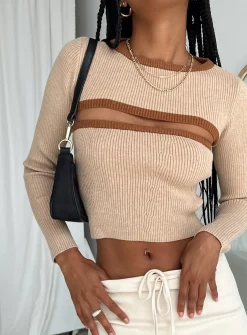 Princess Polly Orsette Two Piece Knit Top Beige Online