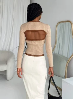 Princess Polly Orsette Two Piece Knit Top Beige Online