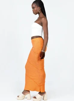 Princess Polly Oscar Maxi Skirt  Orange Flash Sale