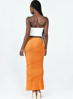 Princess Polly Oscar Maxi Skirt  Orange Flash Sale