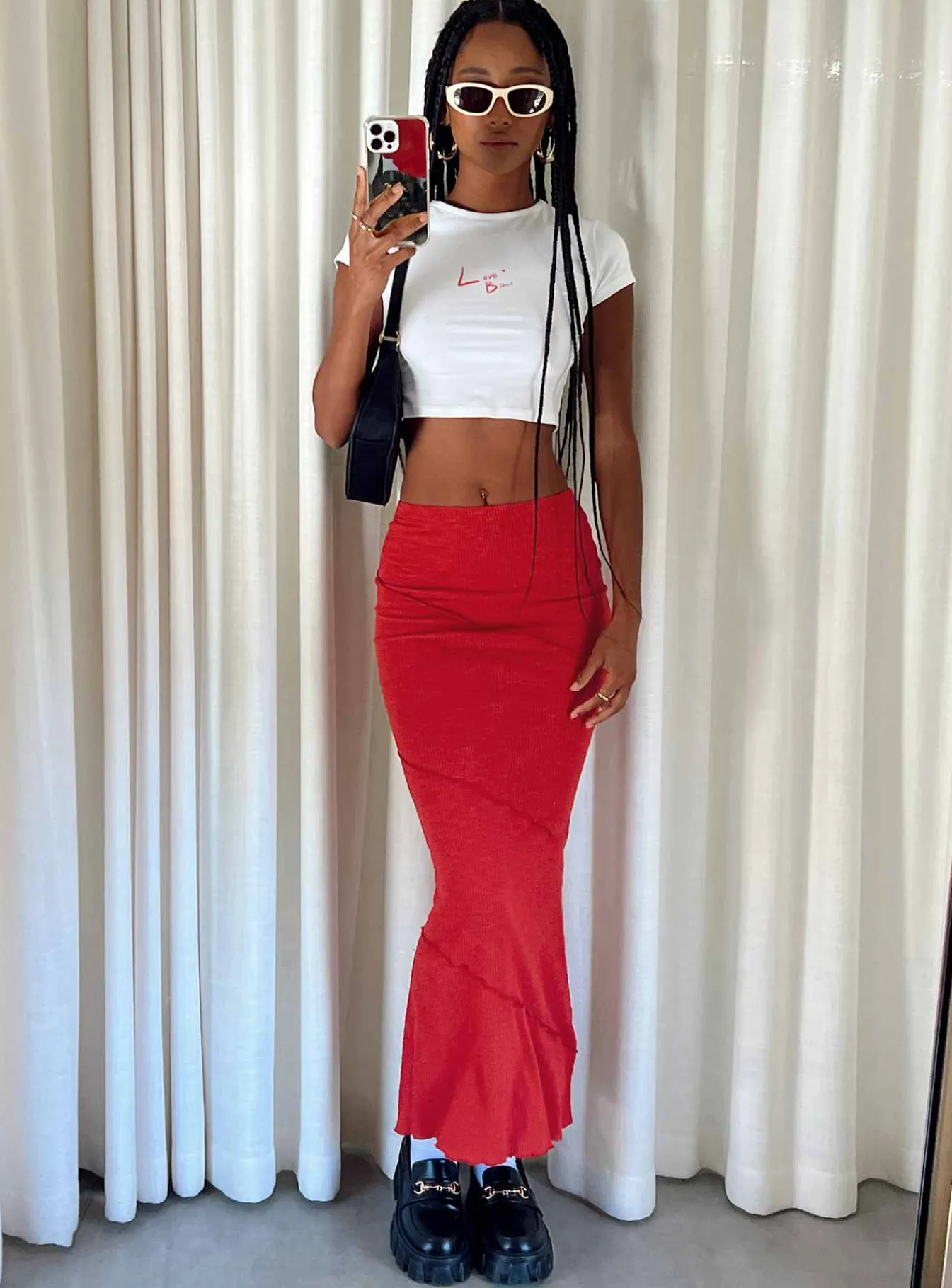 Princess Polly Oscar Maxi Skirt Red Sale