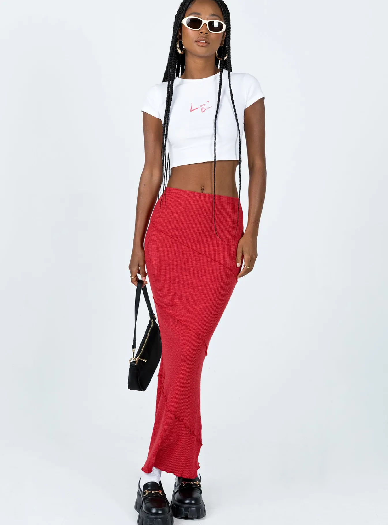 Princess Polly Oscar Maxi Skirt Red Sale