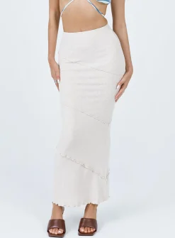 Princess Polly Oscar Maxi Skirt  Beige Flash Sale